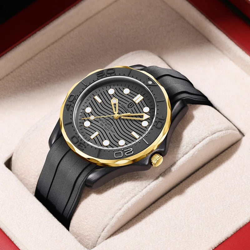 QINGXIYA Mens Watches Top Brand Luxury Watch Men Silicone Military Sports Waterproof Date Quartz Watch For Men Relogio Masculino