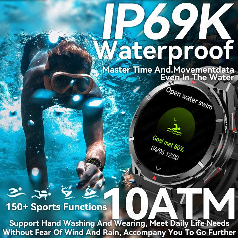 New Dual-band GPS 170+Sport SmartWatch Compass IP69 Professional Waterproof Swim Bluetooth Call Smart Watches For Man Women 2025