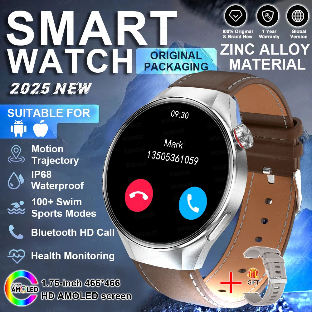 2025 New Watch G5 PlUS Smart Watch Men 1.75" HD AMOLED Screen GPS Track Heart Rate Bluetooth Call Compass SmartWatch