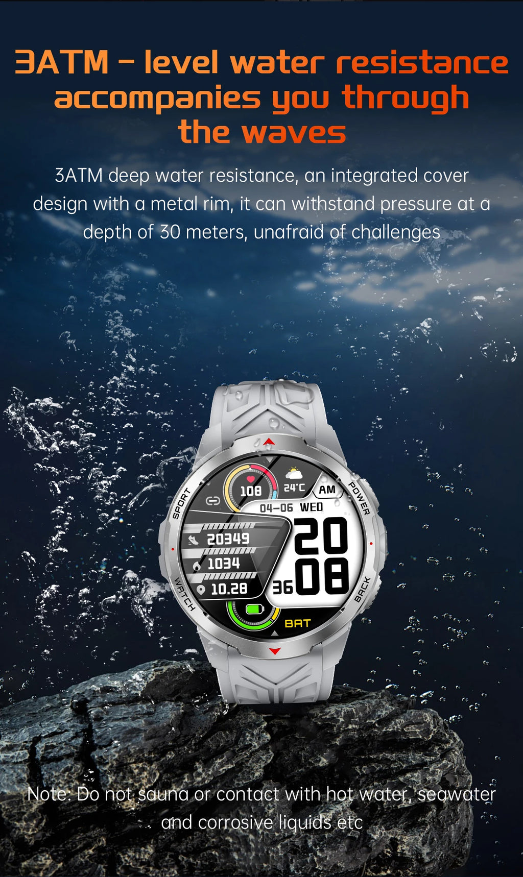 LIGE New Smart Watch Men 1100mah Large Capacity Battery Compass Outdoor 3ATM Waterproof Sports Fitness Bluetooth Call Smartwatch