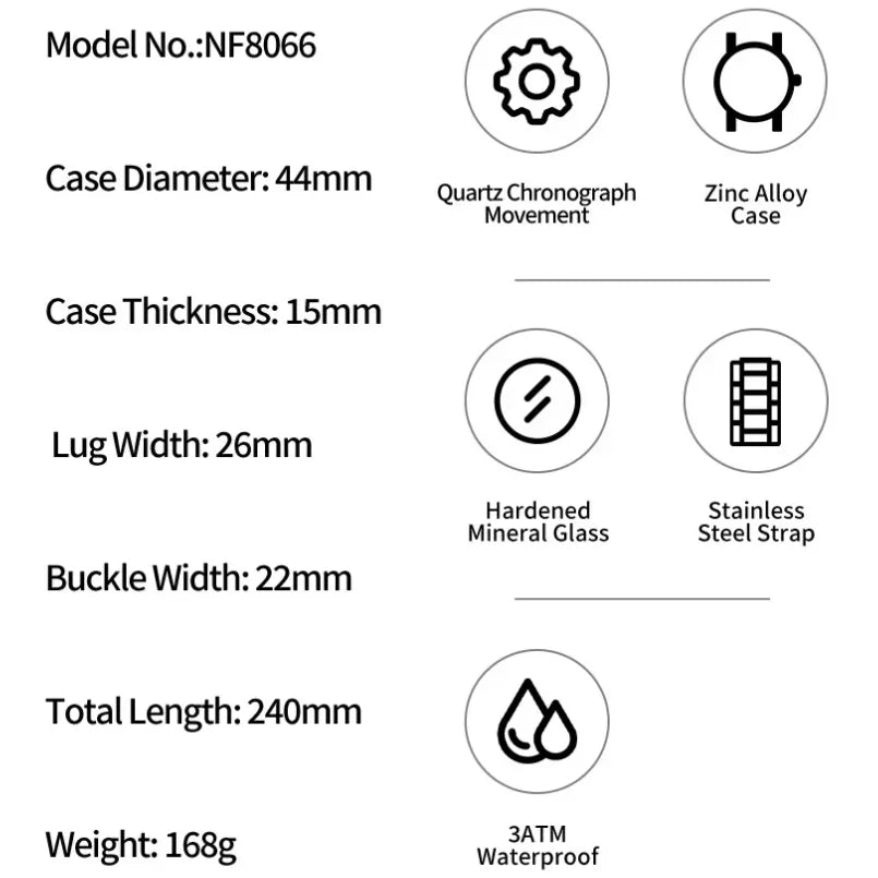 NAVIFORCE Top Brand Men's Watches Luxury Tonneau Quartz Wristwatch Waterproof Chronograph Watch for Men 2025 Auto Date Clock