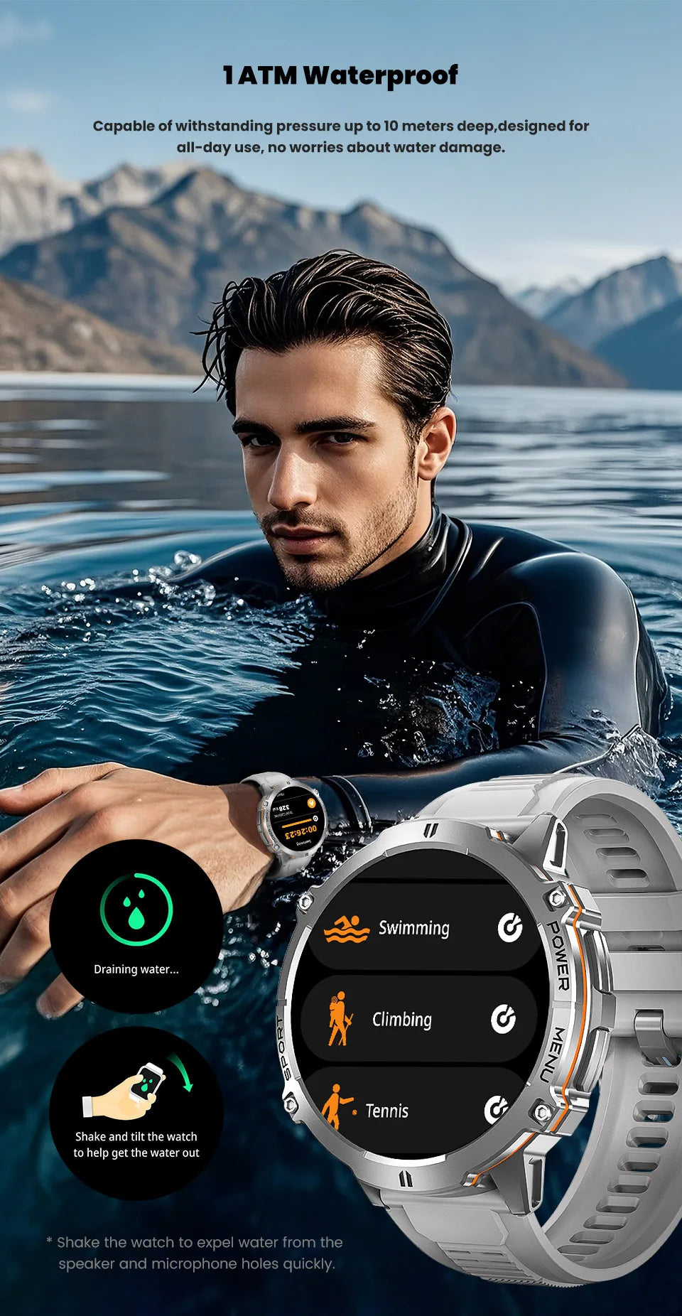 2025New T-Rex 3 GPS SmartWatch 1000mAh Battery AMOLED HD Men 10ATM&IP69K Waterproof Outdoor Fitness Military Call smart bracelet