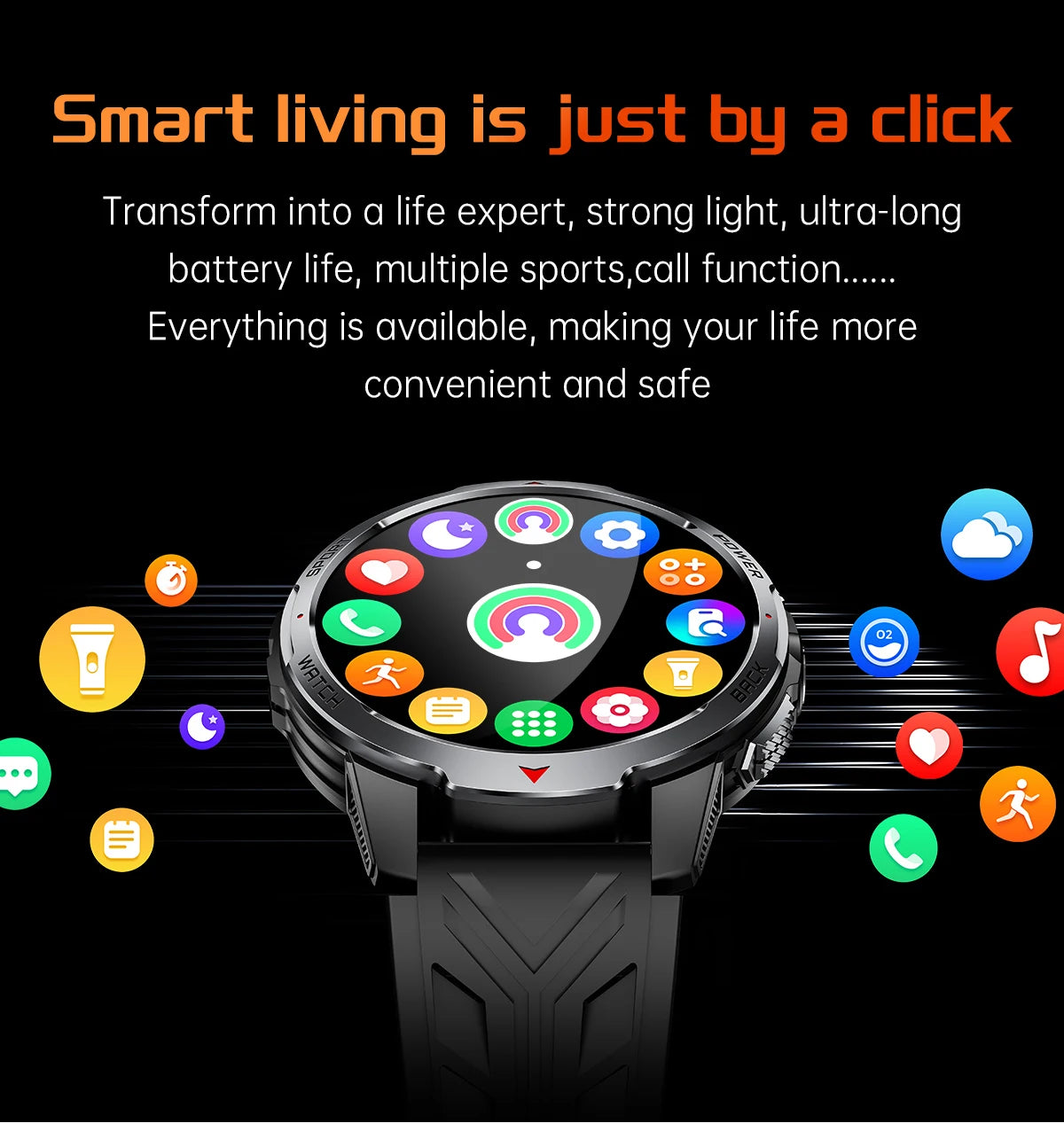 LIGE New Smart Watch Men 1100mah Large Capacity Battery Compass Outdoor 3ATM Waterproof Sports Fitness Bluetooth Call Smartwatch