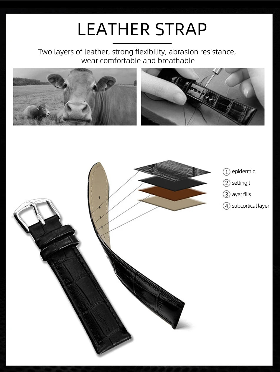 Brand CHENXI Watch Men Chronograph Clock Leather Casual High Quality Quartz Watches For Men Wrist Waterproof Sports Male Clock