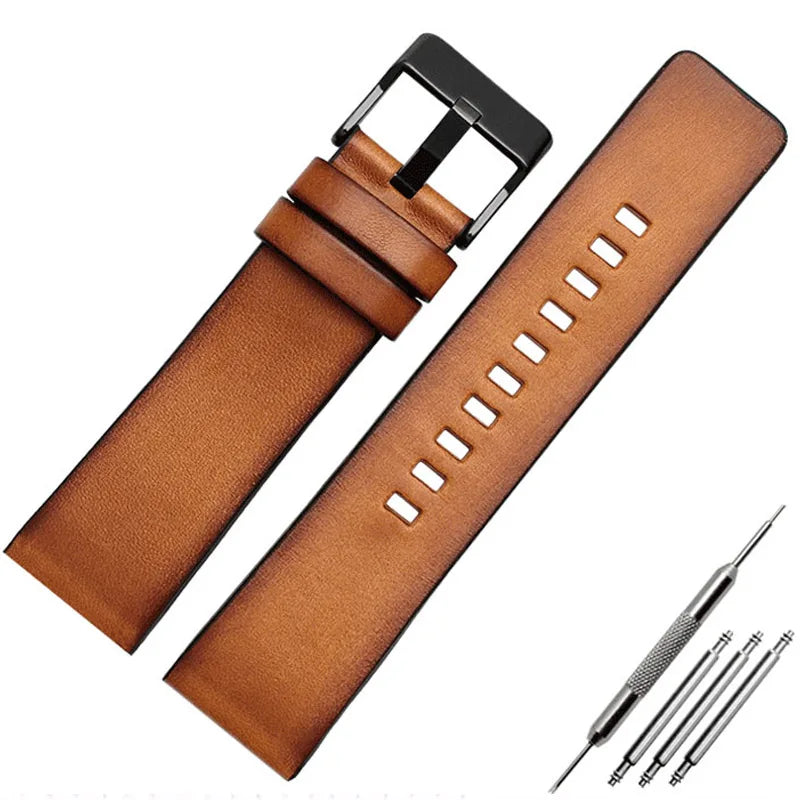 Genuine Leather watch strap For Diesel Dz7406 Dz7408 Dz4476 Dz4343 Cowhide WatchBand wristband bracelet Accessories 22 24mm 26mm