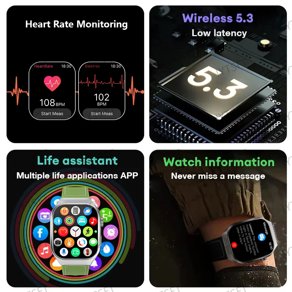 LAXASFIT 2.01 Inch Curved Screen Men's Smart Watch Bluetooth 5.3 HD Call Multiple Sports Modes Woman Watch Gift