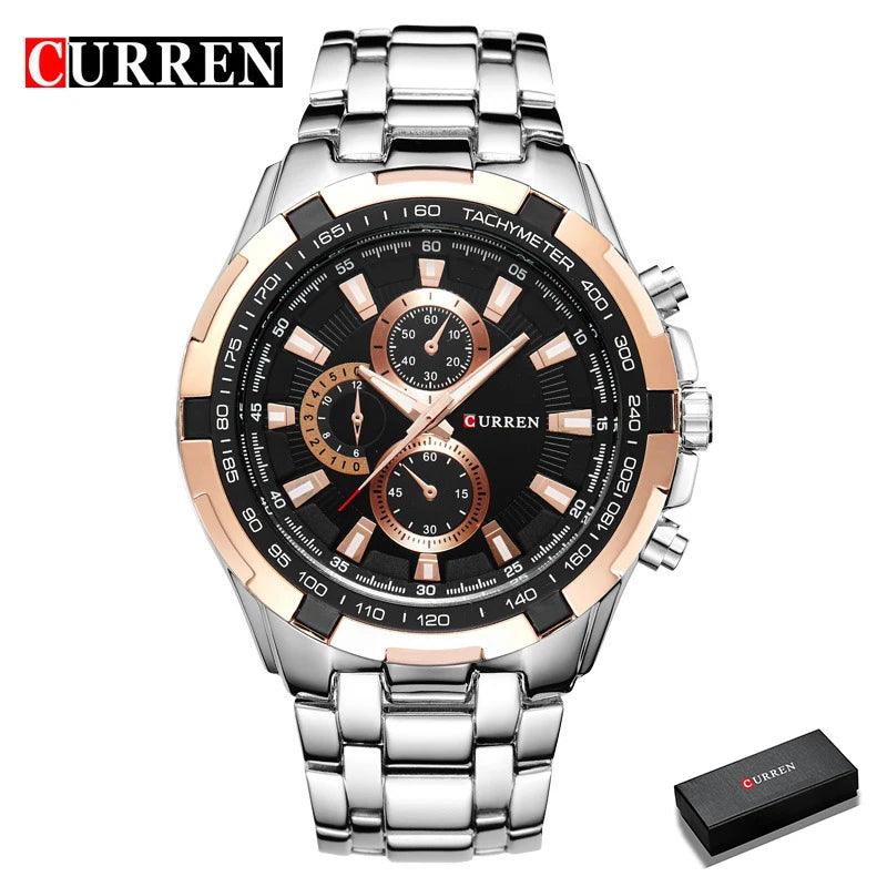 2022 CURREN Top Brand Quartz Watch Men Waterproof Sport Military Wristwatch Men Business Stainless Steel Male Clock Reloj Hombre