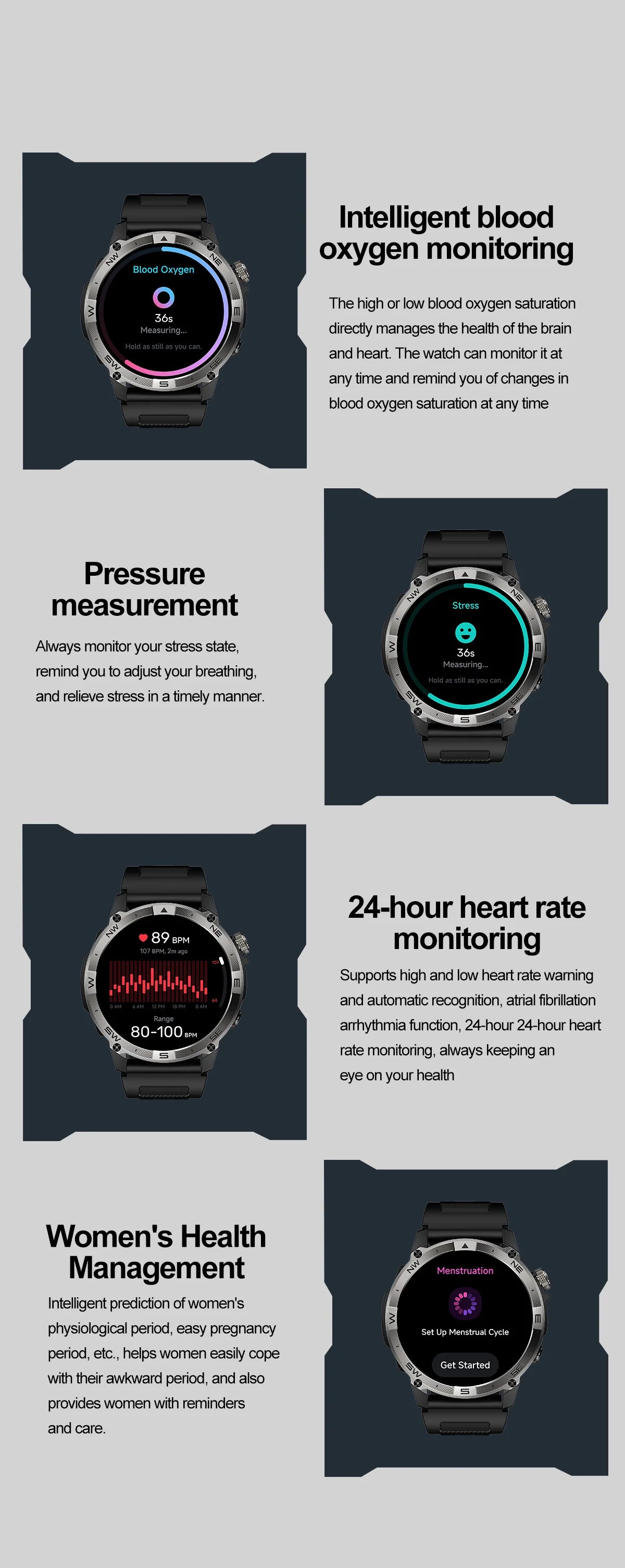 2025New Smart Watch Built-in GPS Positioning AMOLED Screen1.43-inch Heart Rate Blood Oxygen IP68 NFC Barometer Gauge Smartwatch