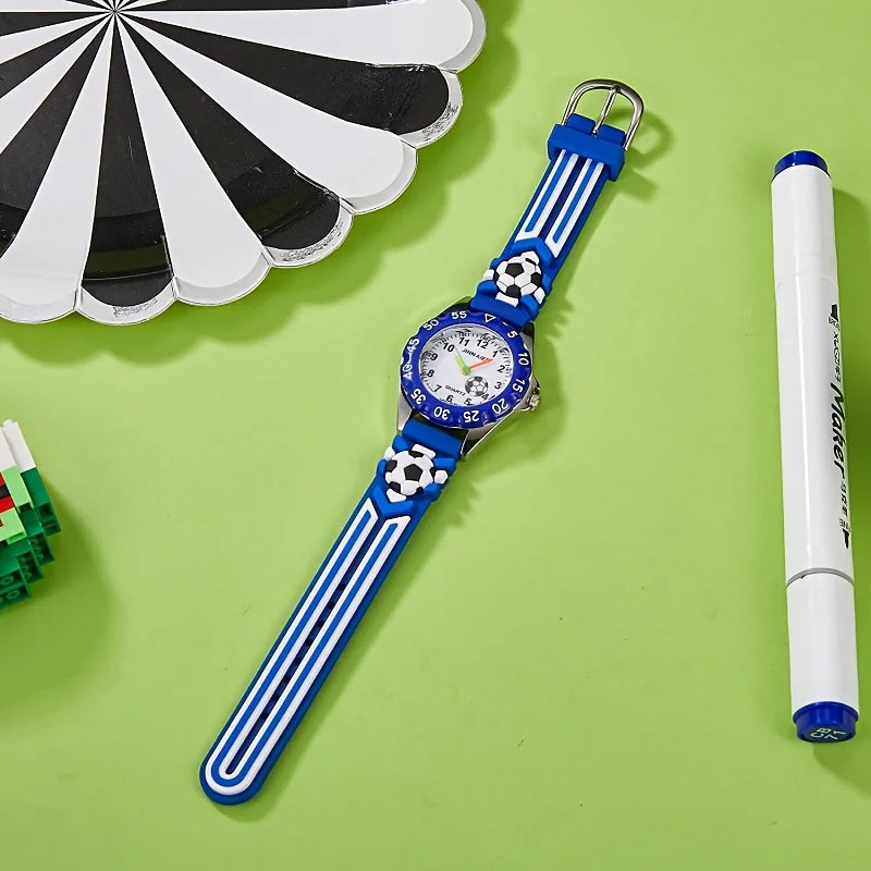 1pc Football Cartoon Watch Men's and Women's Watch Butterfly Couple Watch Quartz Watch Fashion Trend Watch