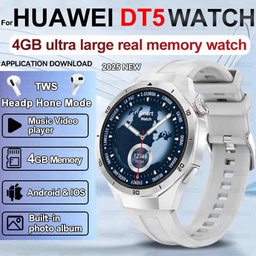 2025 New Smart Watch Men AMOLED Screen 4GB Memory Music Player GPS Sports Fitness Tracker IP68 Waterproof Smartwatches