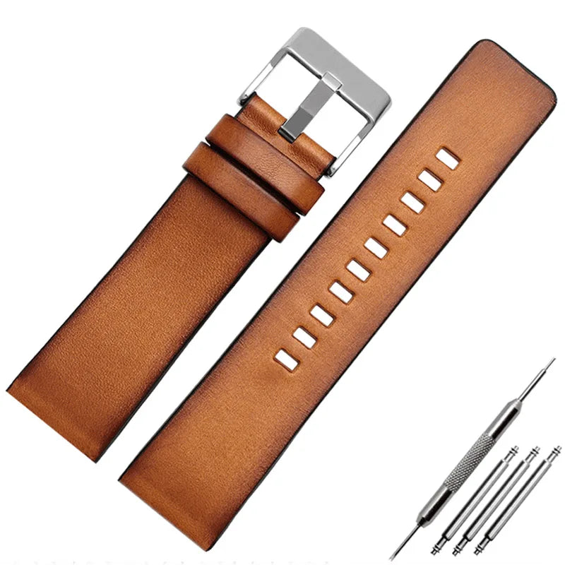 Genuine Leather watch strap For Diesel Dz7406 Dz7408 Dz4476 Dz4343 Cowhide WatchBand wristband bracelet Accessories 22 24mm 26mm
