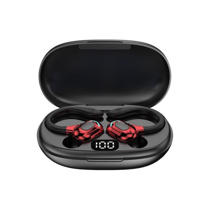 NNEDSZ Wireless Bluetooth Earphones With Charging Case - F8 - Red Double Ear-0
