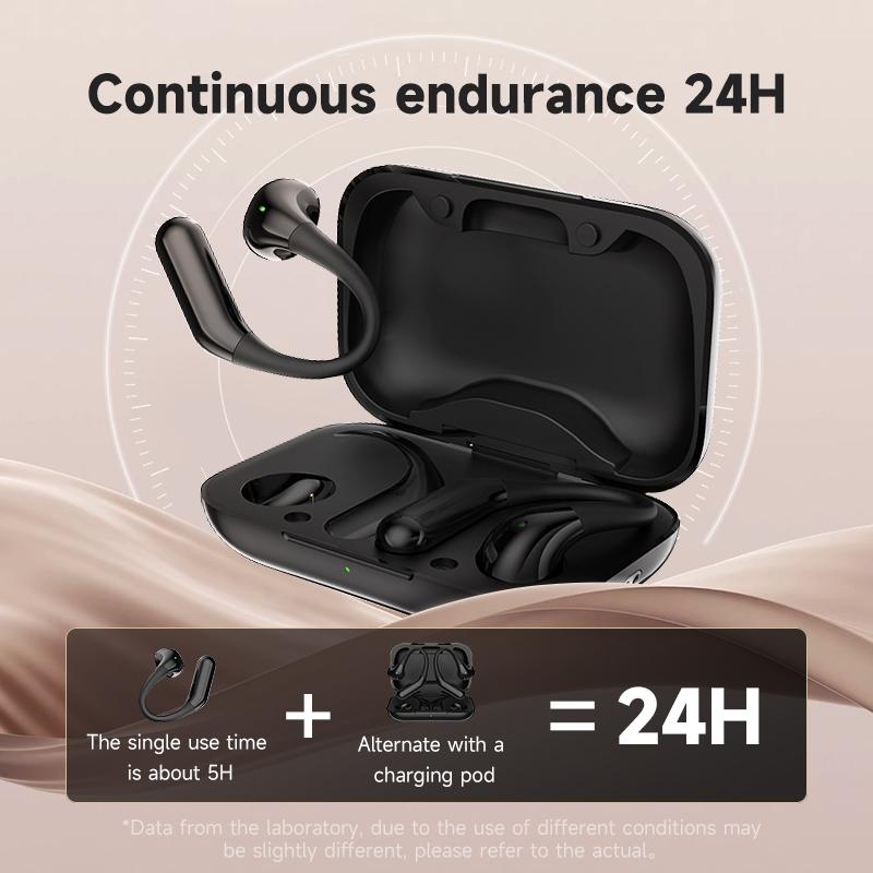 NNEDSZ Wireless Half In-Ear Sports Earphones - Black-3