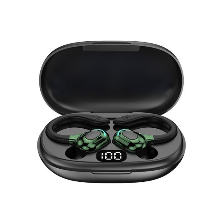 NNEDSZ Wireless Bluetooth Earphones With Charging Case - F8 - Green Double Ear-0