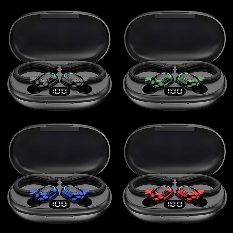 NNEDSZ Wireless Bluetooth Earphones With Charging Case - F8 - Green Double Ear-2